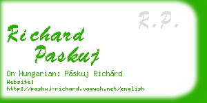 richard paskuj business card
