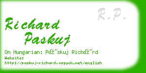 richard paskuj business card